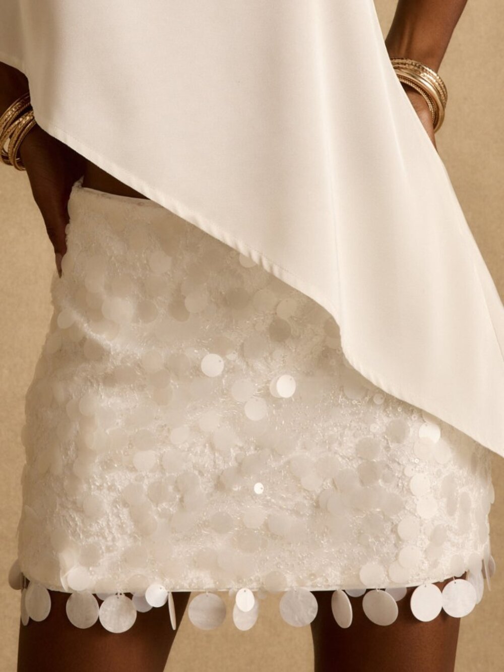 12th Tribe Miramar White Payette Mini Skirt Size SS